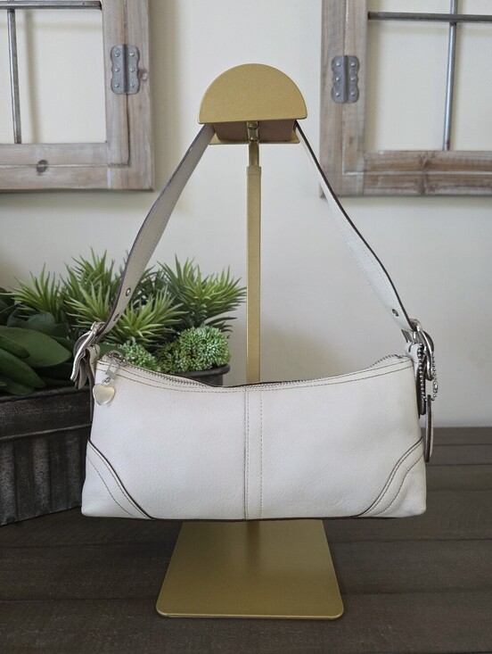 Handbags - Vintage Coach Soho Leather Baguette Shoulder Bag Y2K 2005-White